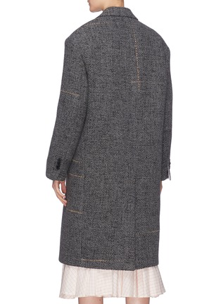 Back View - Click To Enlarge - CALVIN KLEIN 205W39NYC - Double breasted stripe oversized tweed coat