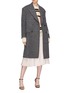 Figure View - Click To Enlarge - CALVIN KLEIN 205W39NYC - Double breasted stripe oversized tweed coat