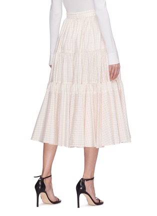 Back View - Click To Enlarge - CALVIN KLEIN 205W39NYC - Windowpane check ruffle tiered skirt