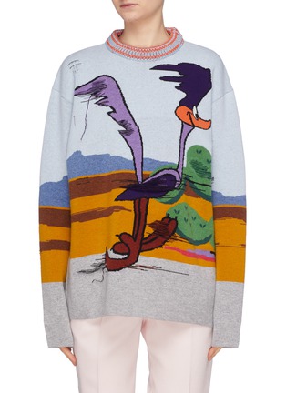 Main View - Click To Enlarge - CALVIN KLEIN 205W39NYC - x Looney Tunes™ 'Road Runner' intarsia knit sweater