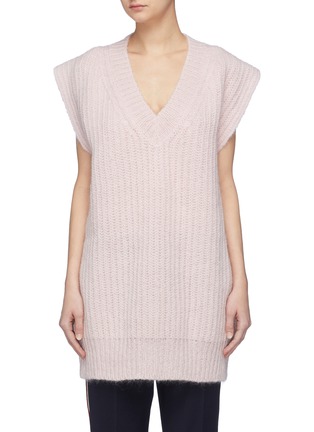 Main View - Click To Enlarge - CALVIN KLEIN 205W39NYC - Oversized mohair-wool chunky knit V-neck sweater