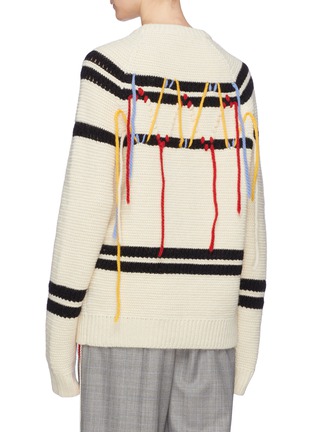 Back View - Click To Enlarge - CALVIN KLEIN 205W39NYC - Fringe stripe sweater
