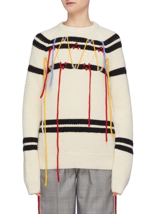 Main View - Click To Enlarge - CALVIN KLEIN 205W39NYC - Fringe stripe sweater