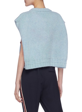 Back View - Click To Enlarge - CALVIN KLEIN 205W39NYC - Patchwork cap sleeve lambswool sweater