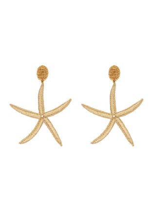 Main View - Click To Enlarge - OSCAR DE LA RENTA - Threaded starfish drop clip earrings