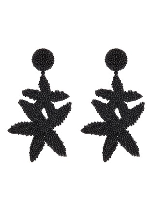 Main View - Click To Enlarge - OSCAR DE LA RENTA - Beaded double starfish drop clip earrings