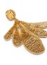 Detail View - Click To Enlarge - OSCAR DE LA RENTA - Metallic pailette leaf drop clip earrings