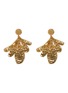Main View - Click To Enlarge - OSCAR DE LA RENTA - Metallic pailette leaf drop clip earrings