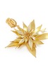 Detail View - Click To Enlarge - OSCAR DE LA RENTA - Metallic floral drop clip earrings