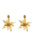 Main View - Click To Enlarge - OSCAR DE LA RENTA - Metallic floral drop clip earrings