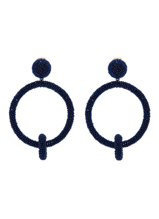 Main View - Click To Enlarge - OSCAR DE LA RENTA - Beaded interlocking hoop clip earrings