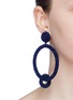 Figure View - Click To Enlarge - OSCAR DE LA RENTA - Beaded interlocking hoop clip earrings