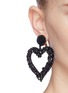 Figure View - Click To Enlarge - OSCAR DE LA RENTA - Glass crystal beaded heart drop clip earrings