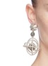Figure View - Click To Enlarge - OSCAR DE LA RENTA - 'Globe' beaded threaded hoop drop clip earrings