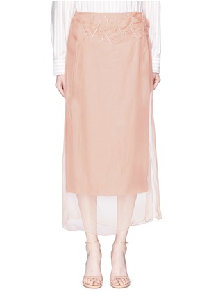 Main View - Click To Enlarge - DRIES VAN NOTEN - 'Sagax' glass crystal embellished organdy overlay skirt