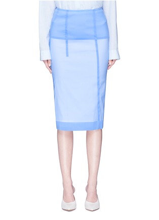 Main View - Click To Enlarge - VICTORIA BECKHAM - 'Linear' panelled organza poplin pencil skirt