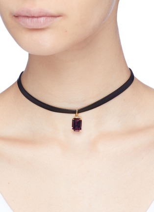 Figure View - Click To Enlarge - JOOMI LIM - Swarovski crystal leather choker