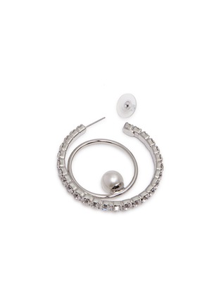 Detail View - Click To Enlarge - JOOMI LIM - 'Saturn Stunner' Swarovski crystal pearl double hoop earrings