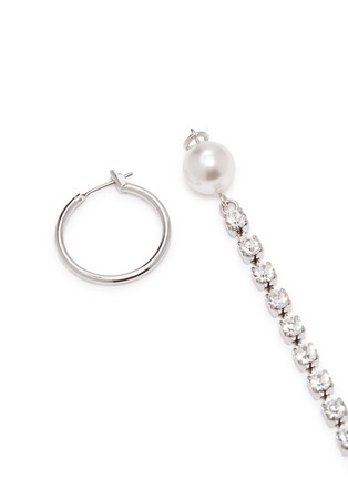 Detail View - Click To Enlarge - JOOMI LIM - 'Saturn Stunner' detachable Swarovski crystal pearl fringe drop link earrings