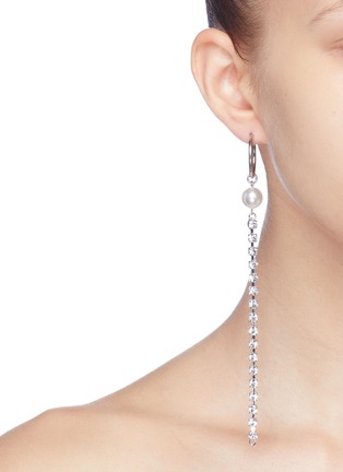 Figure View - Click To Enlarge - JOOMI LIM - 'Saturn Stunner' detachable Swarovski crystal pearl fringe drop link earrings