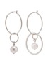Main View - Click To Enlarge - JOOMI LIM - 'Not Your Basic' Swarovski pearl mismatched medium hoop earrings