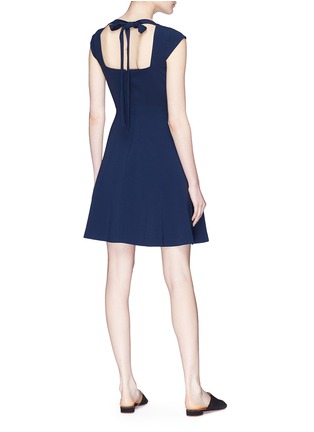 Back View - Click To Enlarge - THEORY - Tie back cap sleeve crepe dress
