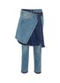 Main View - Click To Enlarge - SACAI - Buckled pleated wrap overlay cropped jeans