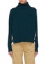 Main View - Click To Enlarge - SACAI - Graphic print pleated back rib knit turtleneck sweater