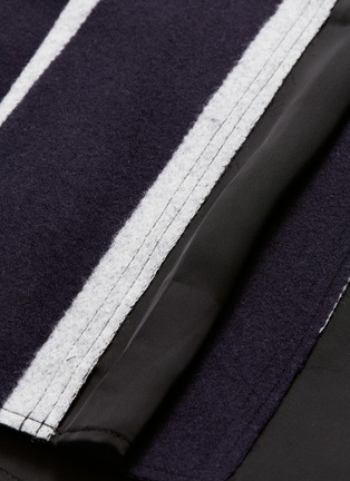 Detail View - Click To Enlarge - SACAI - Belted stripe patchwork melton skirt