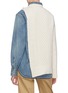 Back View - Click To Enlarge - SACAI - Detachable turtleneck denim shirt panel wool sweater