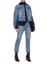 Figure View - Click To Enlarge - SACAI - Faux shearling collar bomber back denim jacket