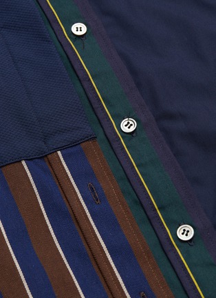  - SACAI - Mix stripe layered patchwork shirt