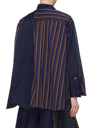 Back View - Click To Enlarge - SACAI - Mix stripe layered patchwork shirt