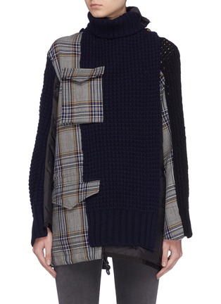 Main View - Click To Enlarge - SACAI - Panelled staggered turtleneck jacket