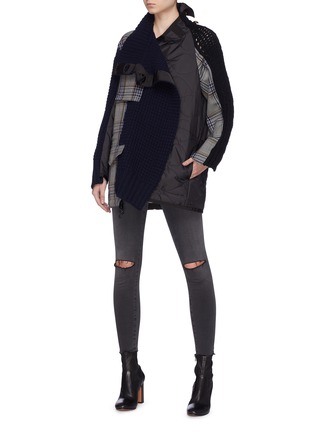 Figure View - Click To Enlarge - SACAI - Panelled staggered turtleneck jacket