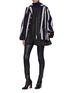 Figure View - Click To Enlarge - SACAI - Puffer back panel belted stripe melton jacket