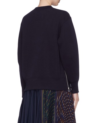 Back View - Click To Enlarge - SACAI - Logo crest embroidered zip outseam sweatshirt