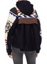 Back View - Click To Enlarge - SACAI - Graphic intarsia knit detachable zip front hooded jacket
