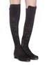Figure View - Click To Enlarge - STUART WEITZMAN - 'Allserve' stretch suede knee high boots