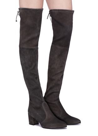 Figure View - Click To Enlarge - STUART WEITZMAN - 'Thighland' stretch suede thigh high boots