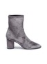 Main View - Click To Enlarge - STUART WEITZMAN - 'Margot' cylindrical heel stretch velvet ankle boots