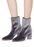 Figure View - Click To Enlarge - STUART WEITZMAN - 'Margot' cylindrical heel stretch velvet ankle boots