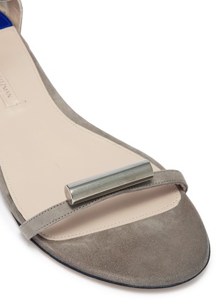 Detail View - Click To Enlarge - STUART WEITZMAN - 'Cylinder' embellished ankle strap suede sandals