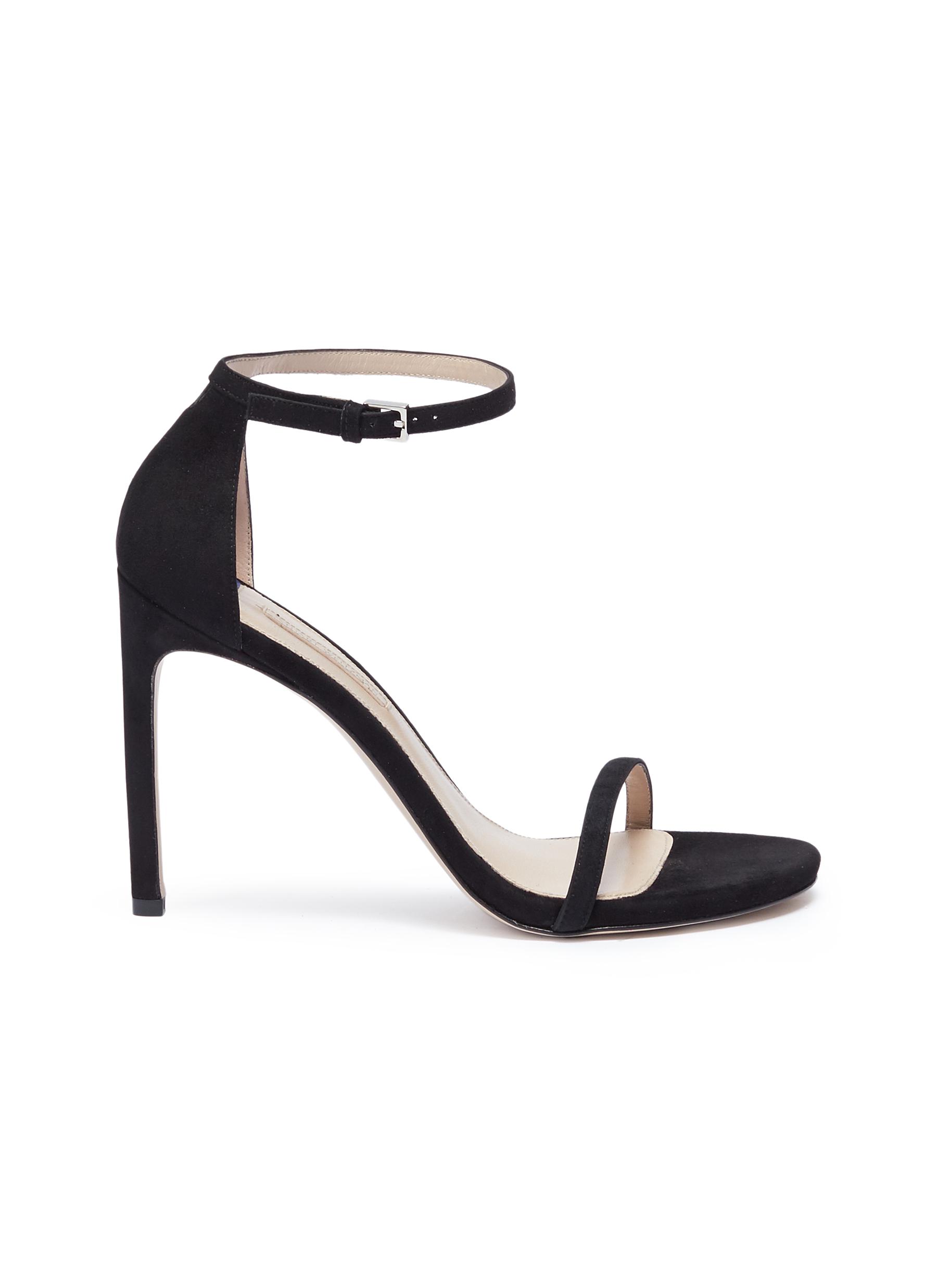 Nudistsong ankle strap suede sandals by Stuart Weitzman