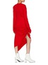 Back View - Click To Enlarge - AALTO - Drawcord ruched mock neck asymmetric wool dress