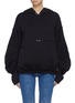 Main View - Click To Enlarge - AALTO - Chest pocket extra long sleeve drawstring hoodie