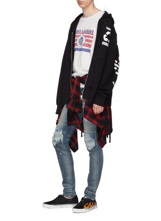 Figure View - Click To Enlarge - FAITH CONNEXION - 'Recycle' graphic slogan print zip hoodie