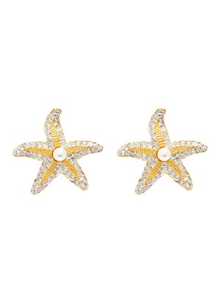 Main View - Click To Enlarge - KENNETH JAY LANE - Glass crystal starfish clip earrings