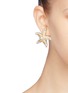 Figure View - Click To Enlarge - KENNETH JAY LANE - Glass crystal starfish clip earrings