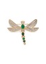 Main View - Click To Enlarge - KENNETH JAY LANE - Cabochon glass crystal dragonfly brooch